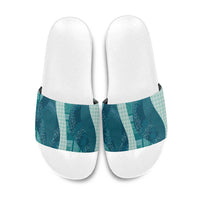 Polynesian Tribal Pattern Patchwork Picturesque Slide Sandals Oceanic