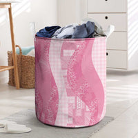 Polynesian Tribal Pattern Patchwork Picturesque Laundry Basket Rose Pink