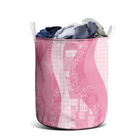 Polynesian Tribal Pattern Patchwork Picturesque Laundry Basket Rose Pink