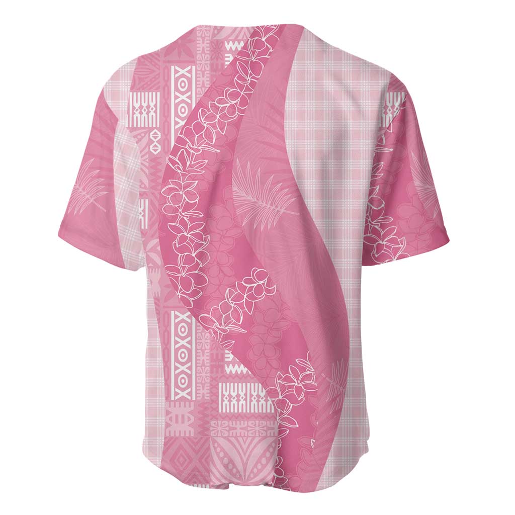 Polynesian Tribal Pattern Patchwork Picturesque Baseball Jersey Rose Pink