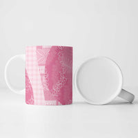 Polynesian Tribal Pattern Patchwork Picturesque Ceramic Mug Rose Pink