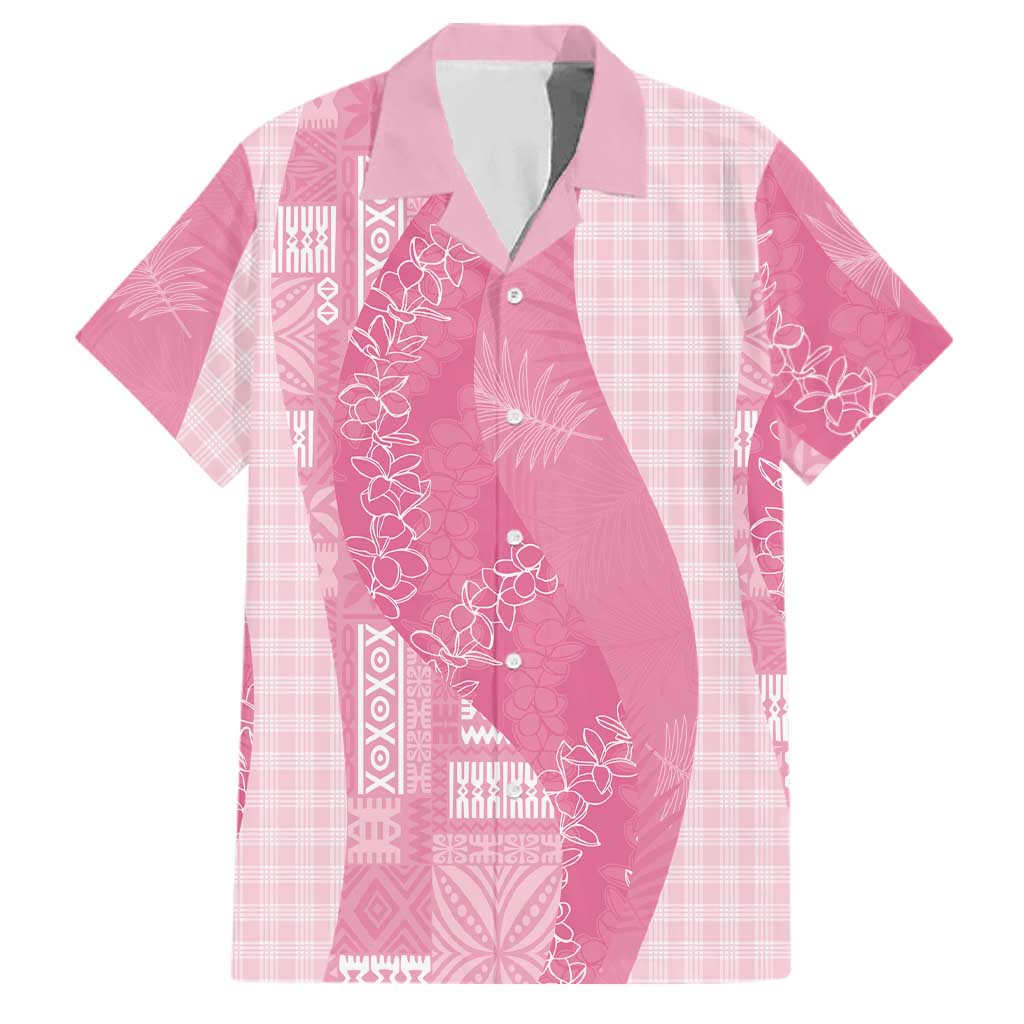 Polynesian Tribal Pattern Patchwork Picturesque Family Matching Mermaid Dress and Hawaiian Shirt Rose Pink LT7 Dad's Shirt - Short Sleeve Rose Pink - Polynesian Pride