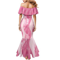 Polynesian Tribal Pattern Patchwork Picturesque Family Matching Mermaid Dress and Hawaiian Shirt Rose Pink LT7 - Polynesian Pride