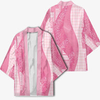 Polynesian Tribal Pattern Patchwork Picturesque Kimono Rose Pink