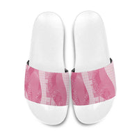 Polynesian Tribal Pattern Patchwork Picturesque Slide Sandals Rose Pink