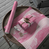 Polynesian Tribal Pattern Patchwork Picturesque Wrapping Paper Rose Pink