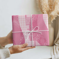 Polynesian Tribal Pattern Patchwork Picturesque Wrapping Paper Rose Pink