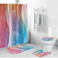 Polynesian Tribal Pattern Patchwork Picturesque Bathroom Set Holographic