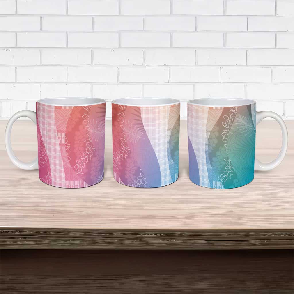 Polynesian Tribal Pattern Patchwork Picturesque Ceramic Mug Holographic
