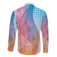 Polynesian Tribal Pattern Patchwork Picturesque Family Matching Mermaid Dress and Hawaiian Shirt Holographic