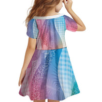 Polynesian Tribal Pattern Patchwork Picturesque Family Matching Off Shoulder Maxi Dress and Hawaiian Shirt Holographic
