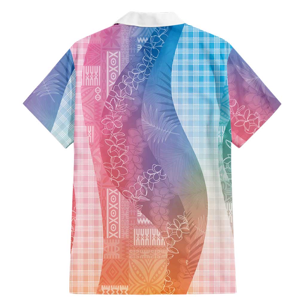 Polynesian Tribal Pattern Patchwork Picturesque Family Matching Off Shoulder Maxi Dress and Hawaiian Shirt Holographic