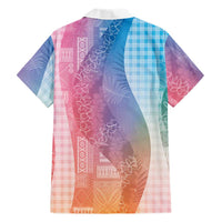Polynesian Tribal Pattern Patchwork Picturesque Family Matching Off Shoulder Maxi Dress and Hawaiian Shirt Holographic