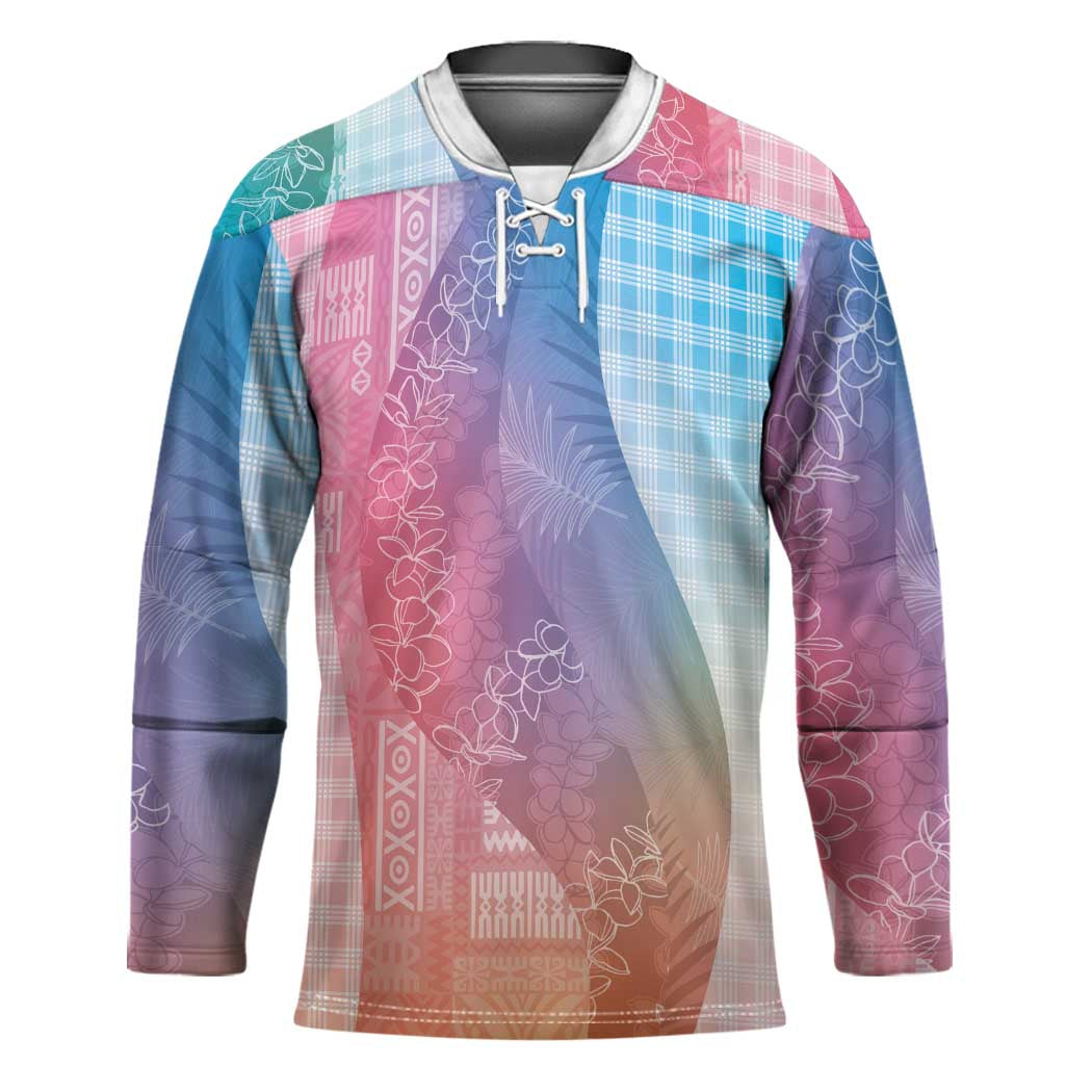 Polynesian Tribal Pattern Patchwork Picturesque Hockey Jersey Holographic