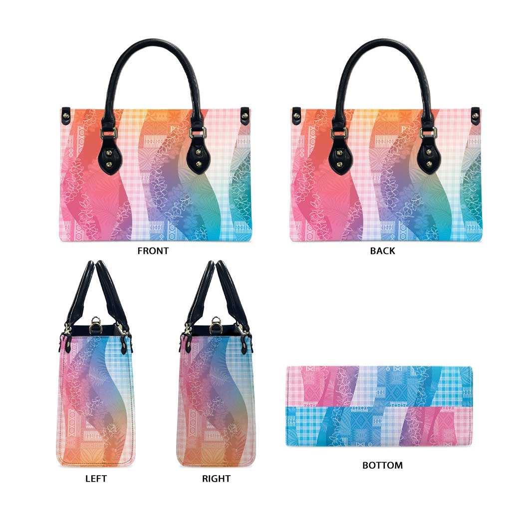 Polynesian Tribal Pattern Patchwork Picturesque Leather Bag Holographic