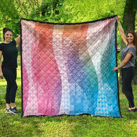 Polynesian Tribal Pattern Patchwork Picturesque Quilt Holographic