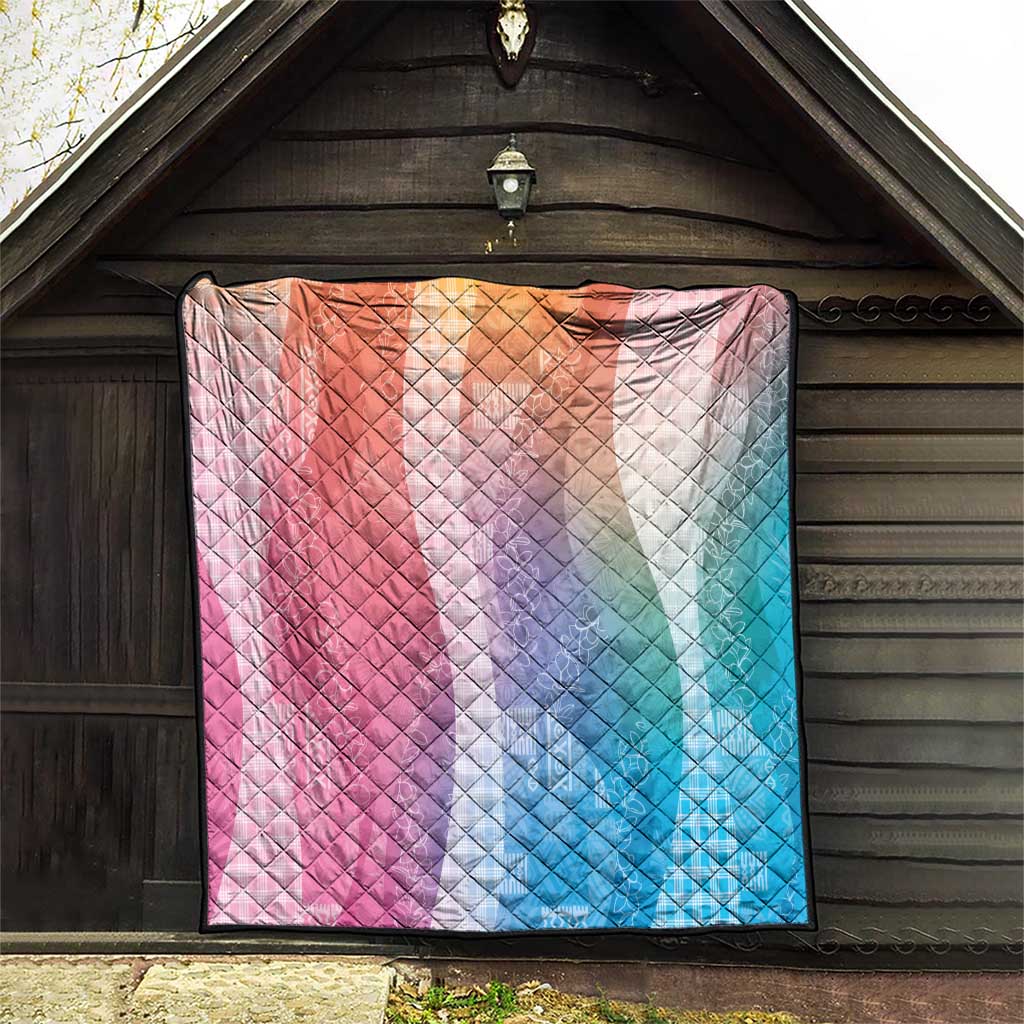 Polynesian Tribal Pattern Patchwork Picturesque Quilt Holographic
