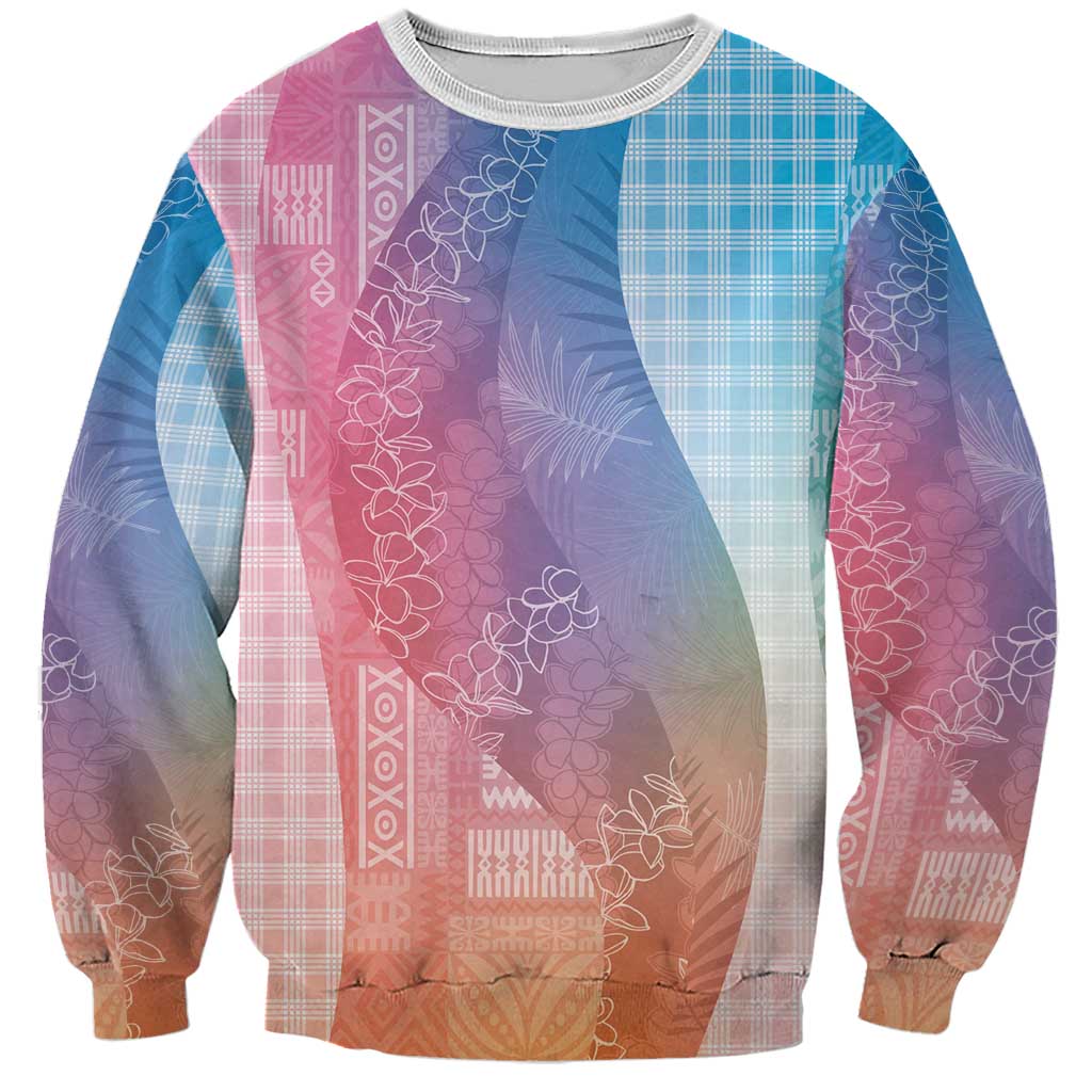 Polynesian Tribal Pattern Patchwork Picturesque Sweatshirt Holographic