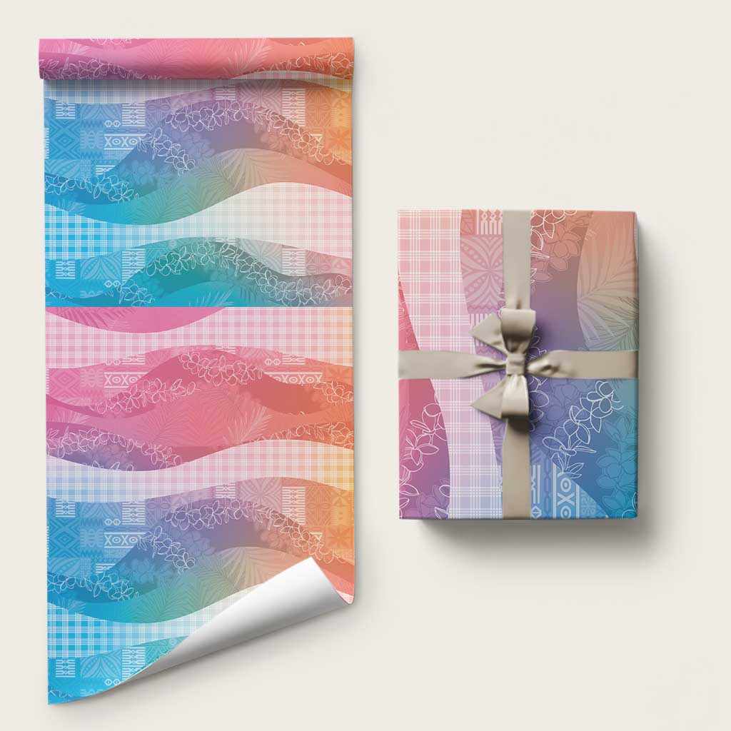 Polynesian Tribal Pattern Patchwork Picturesque Wrapping Paper Holographic