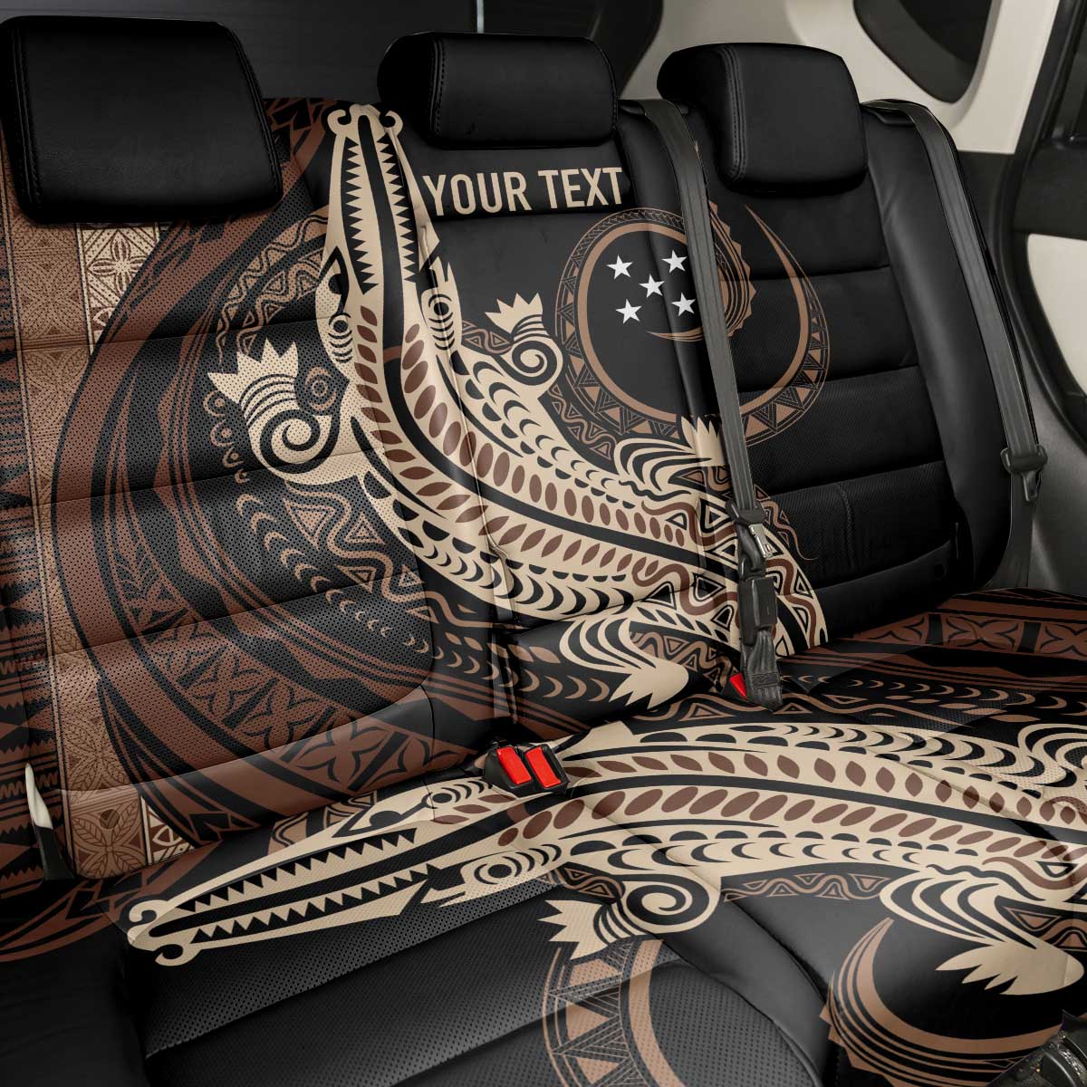 Personalized Solomon Islands Crocodile Back Car Seat Cover Hapi Isles - Independence Anniversary