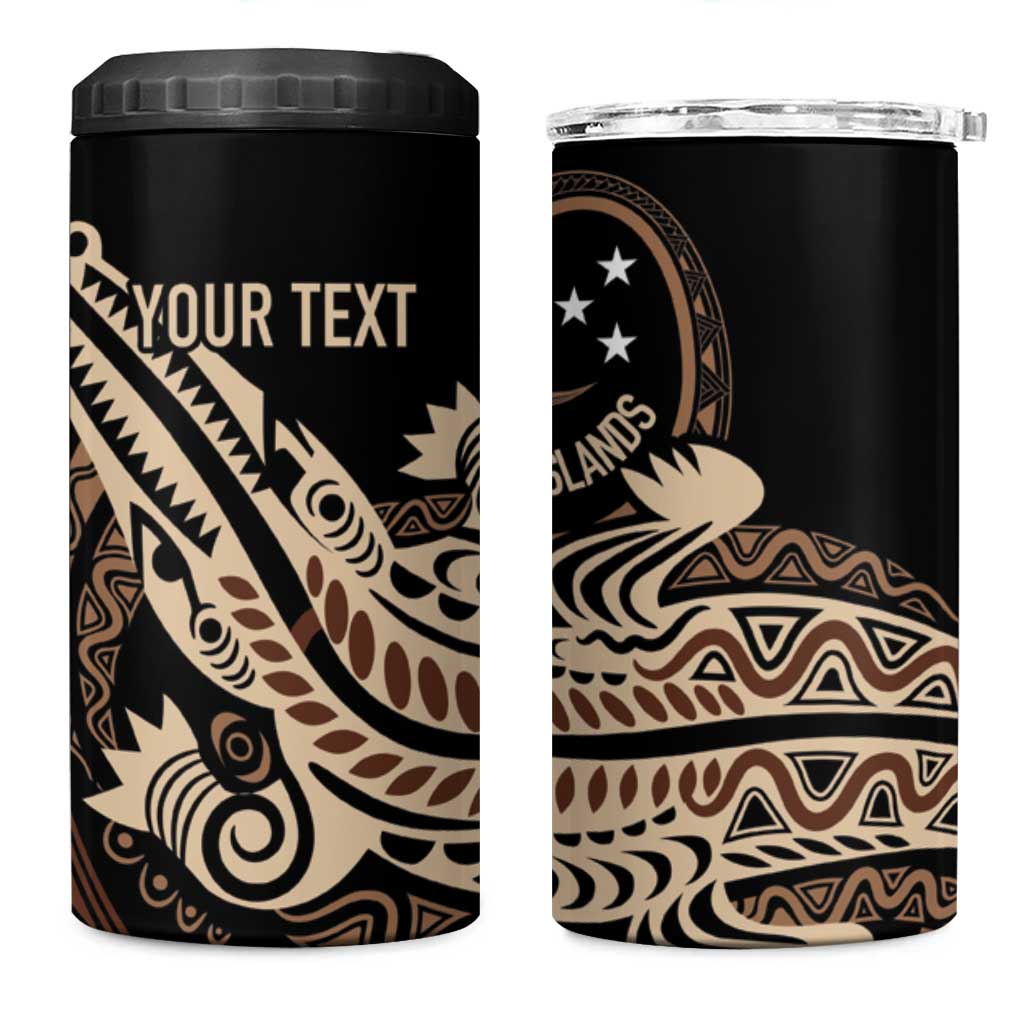 Personalized Solomon Islands Crocodile 4 in 1 Can Cooler Tumbler Hapi Isles - Independence Anniversary