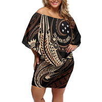 Personalized Solomon Islands Crocodile Family Matching Off Shoulder Short Dress and Hawaiian Shirt Hapi Isles - Independence Anniversary