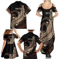Personalized Solomon Islands Crocodile Family Matching Summer Maxi Dress and Hawaiian Shirt Hapi Isles - Independence Anniversary