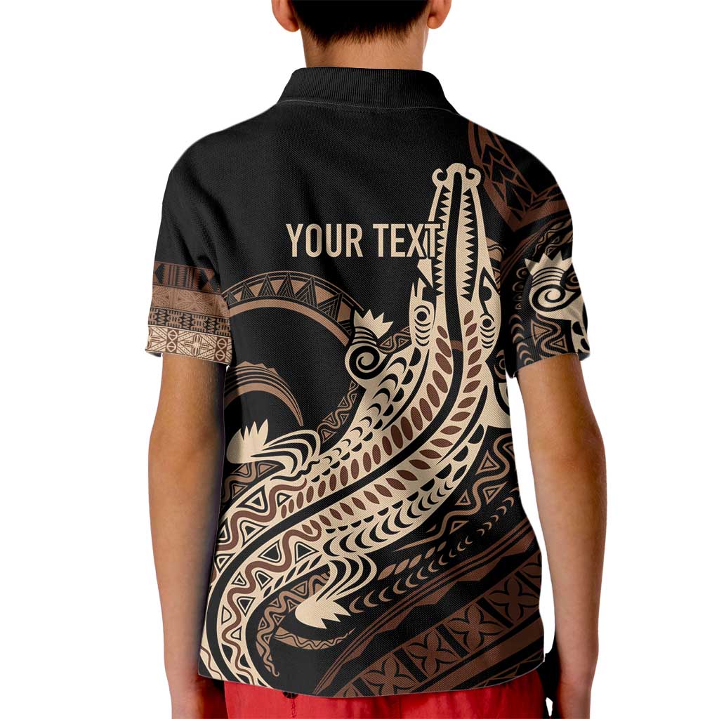 Personalized Solomon Islands Crocodile Kid Polo Shirt Hapi Isles - Independence Anniversary