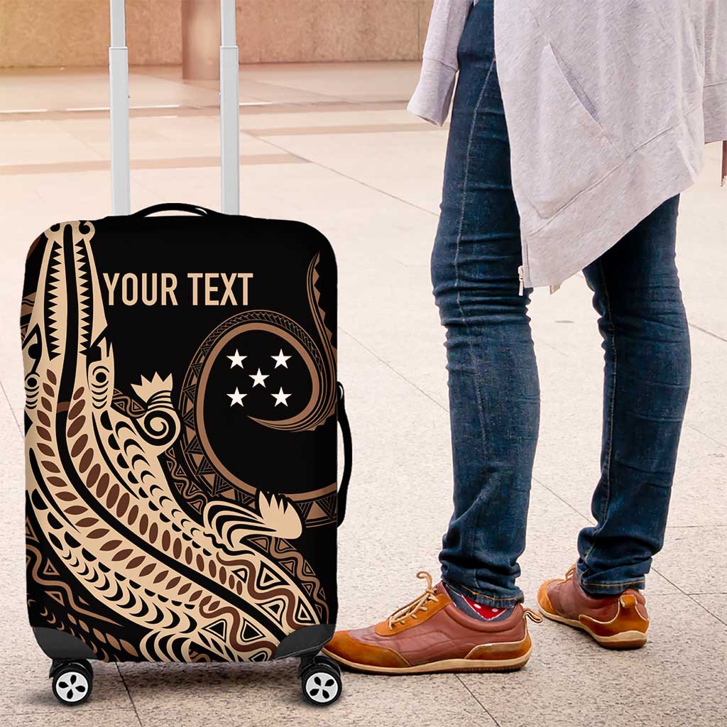 Personalized Solomon Islands Crocodile Luggage Cover Hapi Isles - Independence Anniversary