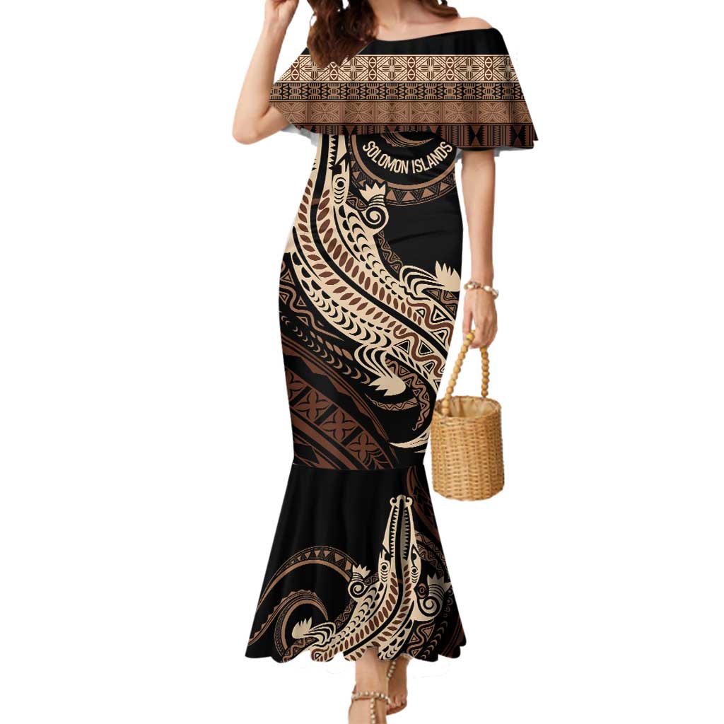Personalized Solomon Islands Crocodile Mermaid Dress Hapi Isles - Independence Anniversary