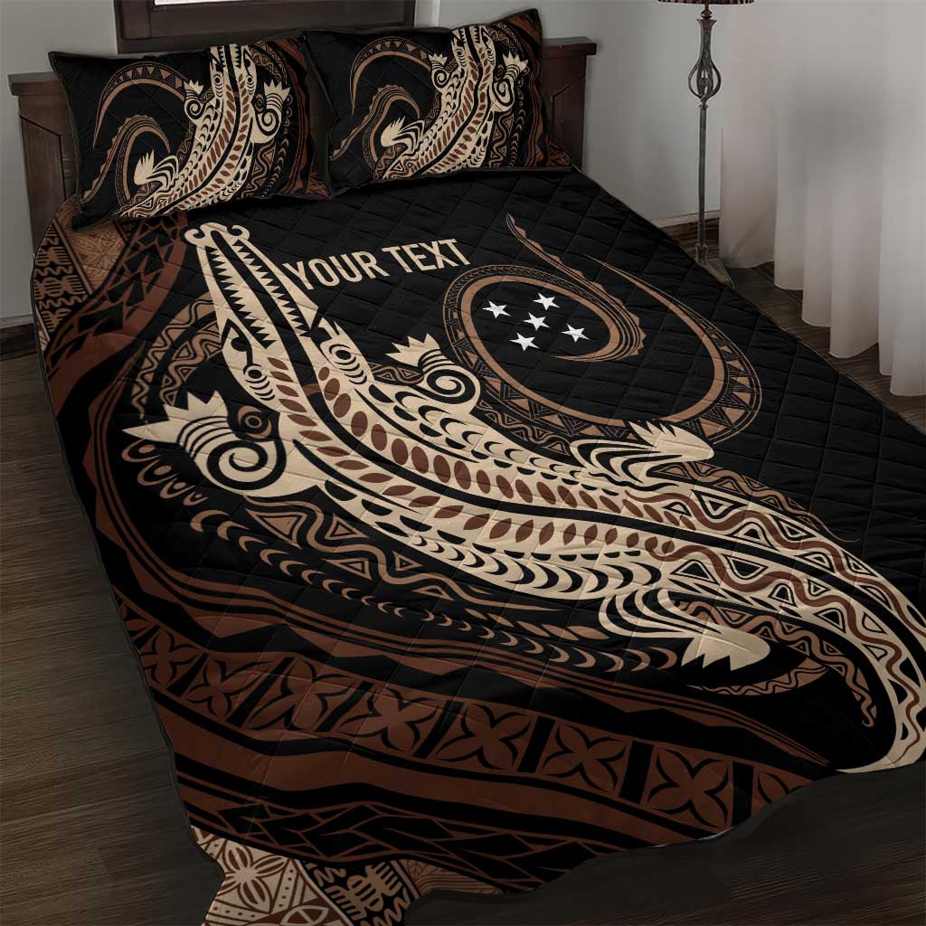 Personalized Solomon Islands Crocodile Quilt Bed Set Hapi Isles - Independence Anniversary