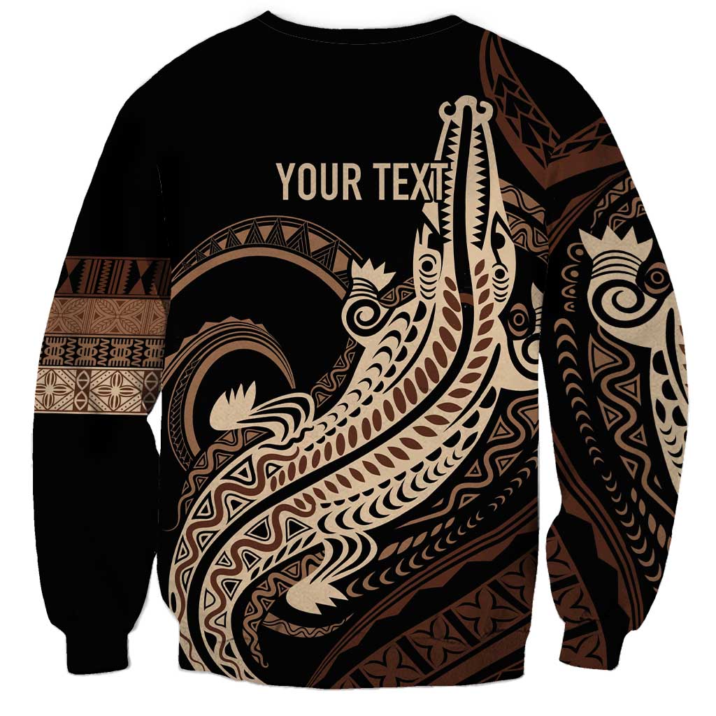 Personalized Solomon Islands Crocodile Sweatshirt Hapi Isles - Independence Anniversary