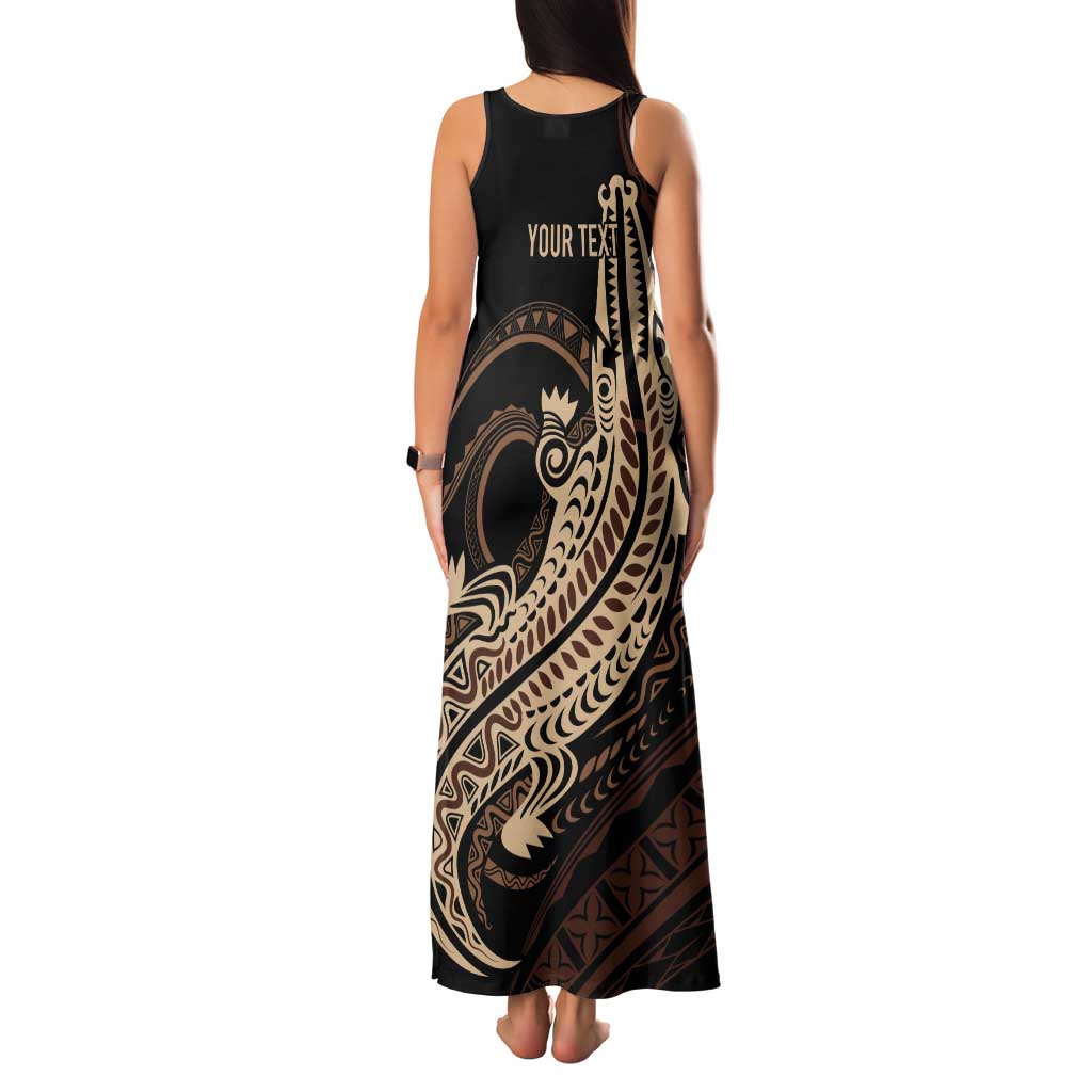 Personalized Solomon Islands Crocodile Tank Maxi Dress Hapi Isles - Independence Anniversary