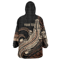Personalized Solomon Islands Crocodile Wearable Blanket Hoodie Hapi Isles - Independence Anniversary
