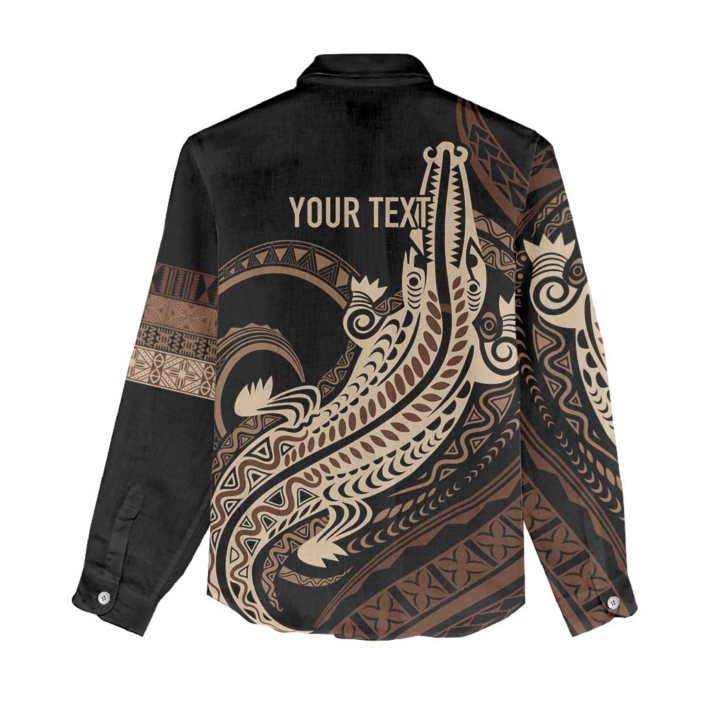 Personalized Solomon Islands Crocodile Women Casual Shirt Hapi Isles - Independence Anniversary