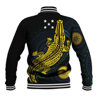 Personalized Solomon Islands Independence Anniversary Baseball Jacket Crocodile Mix Tapa
