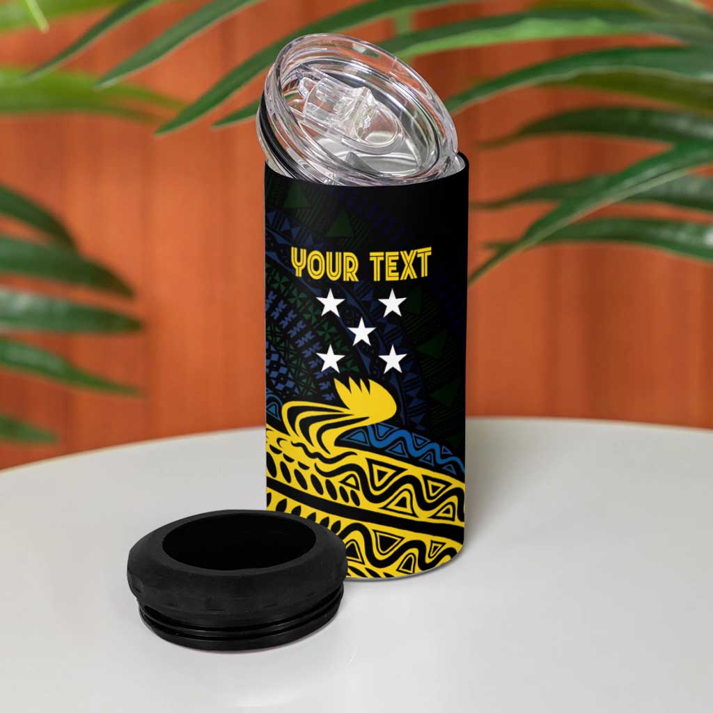 Personalized Solomon Islands Independence Anniversary 4 in 1 Can Cooler Tumbler Crocodile Mix Tapa