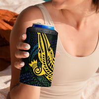 Personalized Solomon Islands Independence Anniversary 4 in 1 Can Cooler Tumbler Crocodile Mix Tapa