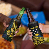 Personalized Solomon Islands Independence Anniversary 4 in 1 Can Cooler Tumbler Crocodile Mix Tapa