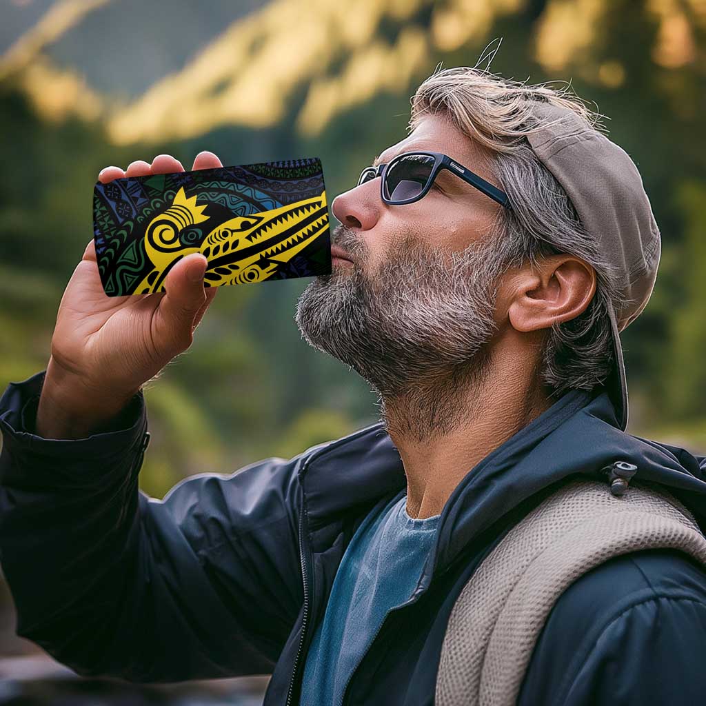 Personalized Solomon Islands Independence Anniversary 4 in 1 Can Cooler Tumbler Crocodile Mix Tapa