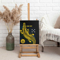 Personalized Solomon Islands Independence Anniversary Canvas Wall Art Crocodile Mix Tapa
