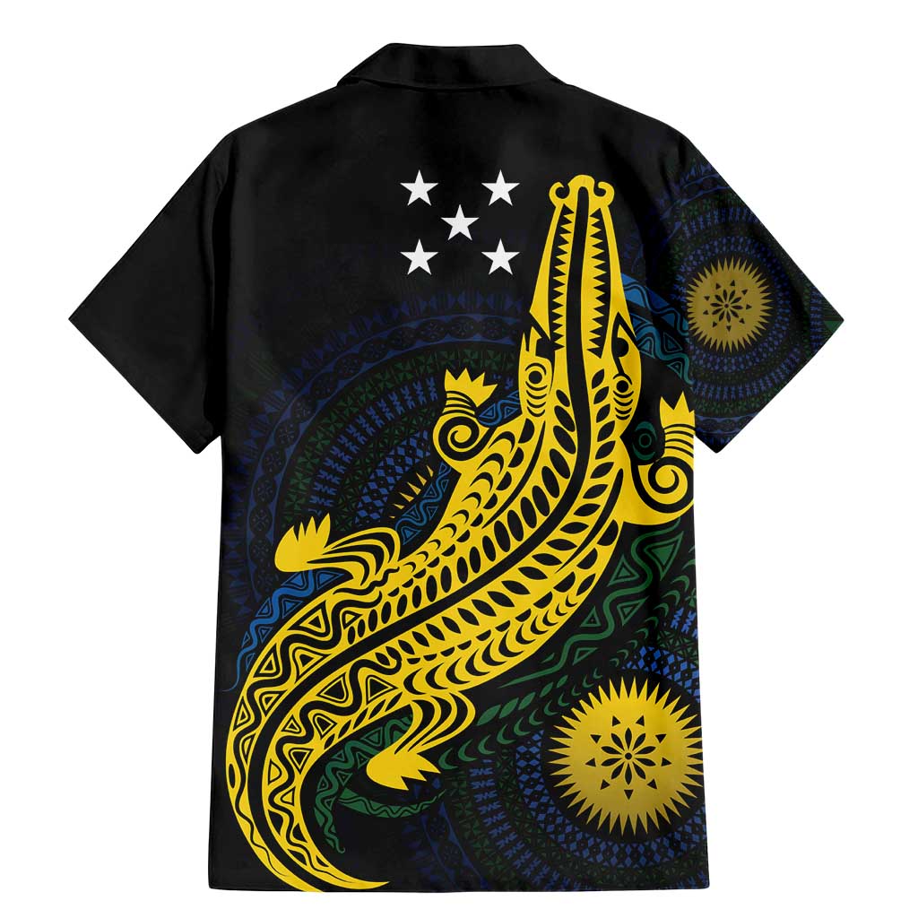 Personalized Solomon Islands Independence Anniversary Family Matching Mermaid Dress and Hawaiian Shirt Crocodile Mix Tapa