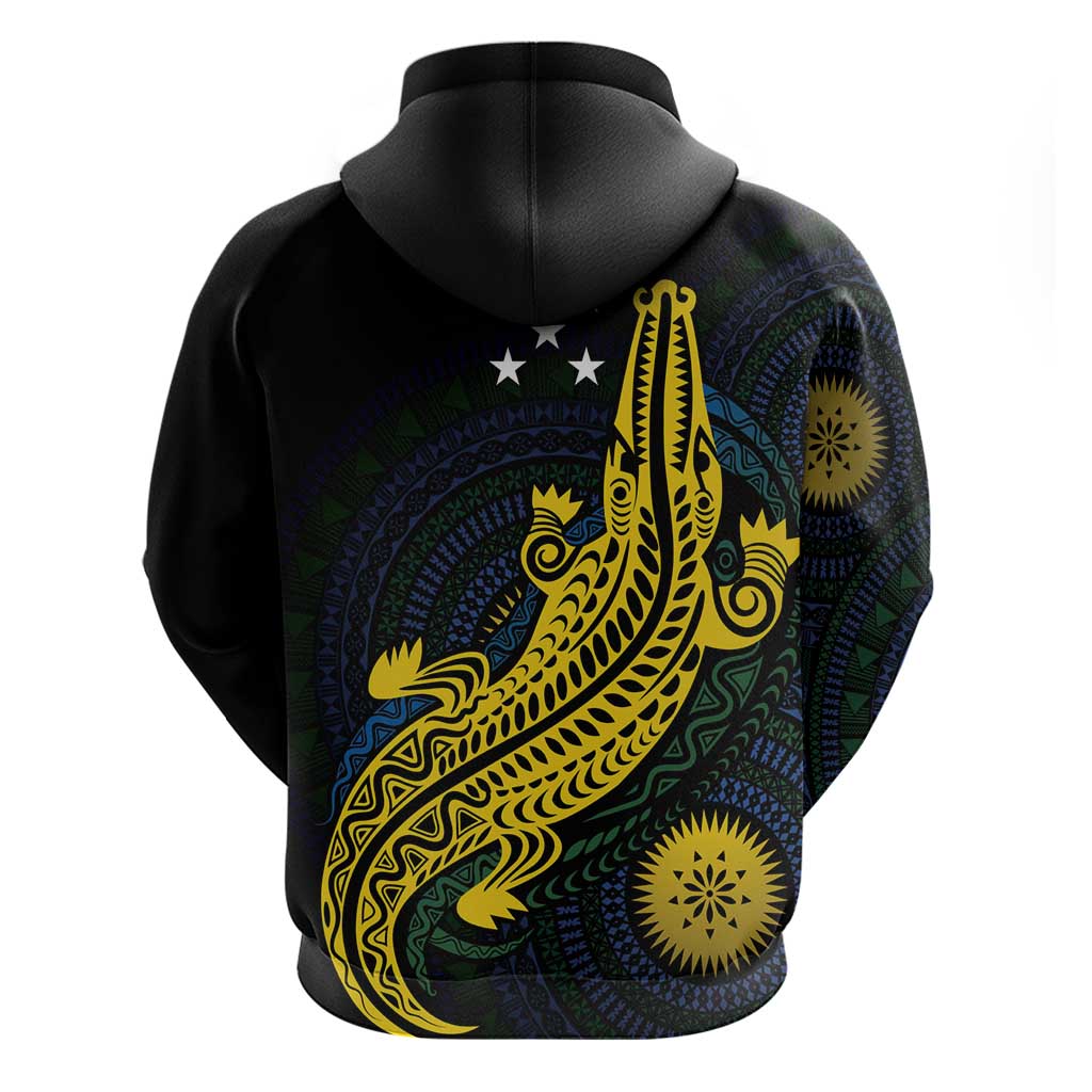 Personalized Solomon Islands Independence Anniversary Hoodie Crocodile Mix Tapa