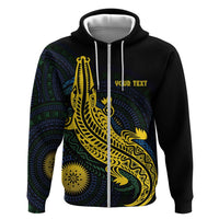 Personalized Solomon Islands Independence Anniversary Hoodie Crocodile Mix Tapa