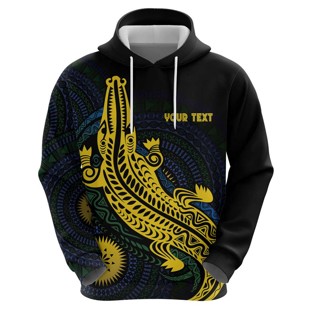 Personalized Solomon Islands Independence Anniversary Hoodie Crocodile Mix Tapa