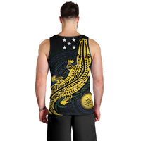 Personalized Solomon Islands Independence Anniversary Men Tank Top Crocodile Mix Tapa