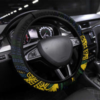 Solomon Islands Independence Anniversary Steering Wheel Cover Crocodile Mix Tapa