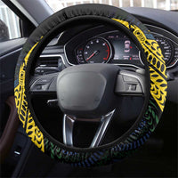 Solomon Islands Independence Anniversary Steering Wheel Cover Crocodile Mix Tapa