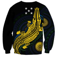 Personalized Solomon Islands Independence Anniversary Sweatshirt Crocodile Mix Tapa