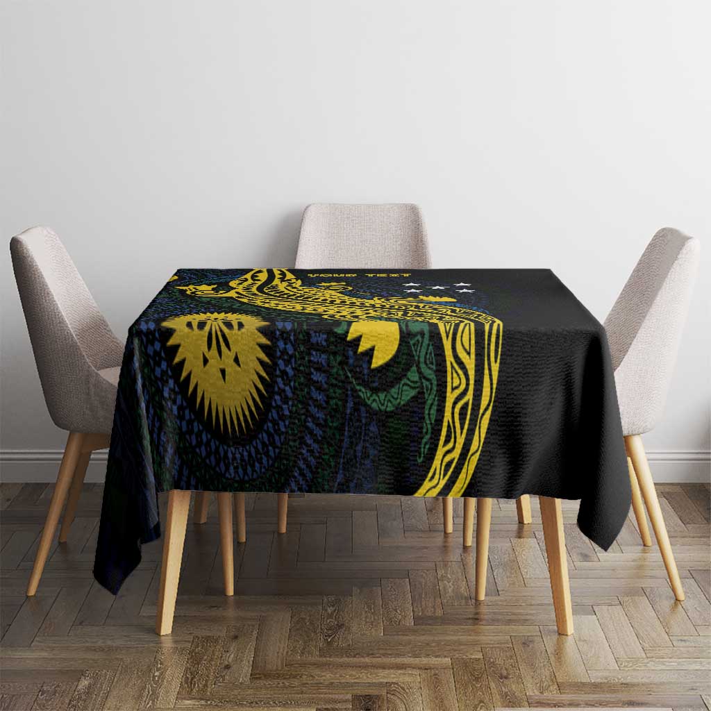 Personalized Solomon Islands Independence Anniversary Tablecloth Crocodile Mix Tapa